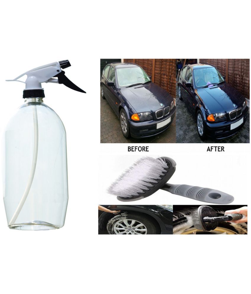 Multipurpose Car Wash Bottle Black Nozzle Spray .+All Tyre Cleaning