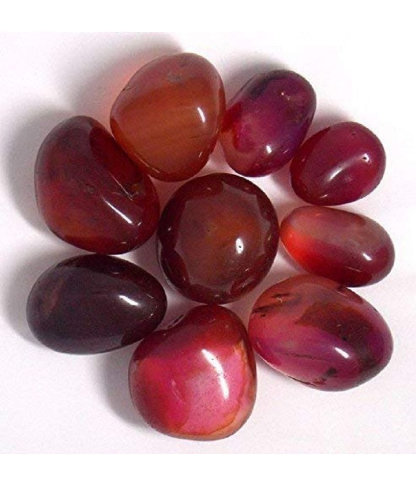     			VANNEF Stone Polished Glossy Decortaive Onyx Pebbles Stones for Home Decor, Garden, Table Decoration and Vase Fillers (Ruby_500gm)