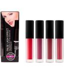 Lenon Beauty 3 in 1 Mascara, Eyeliner, Eye Brow Pencil & 4 Pcs Mini Matte Me Lipstick Red Edition