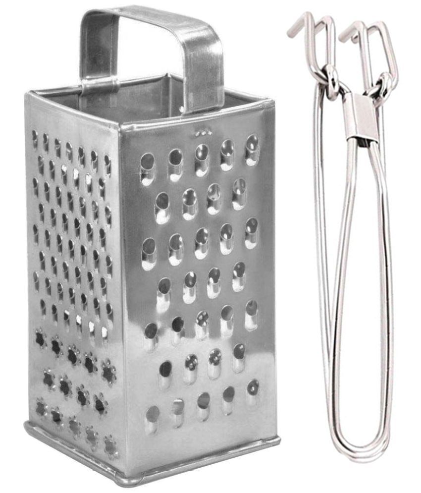     			JISUN - Stainless Steel Silver Big Grater+Pakkad ( Pack 2 )