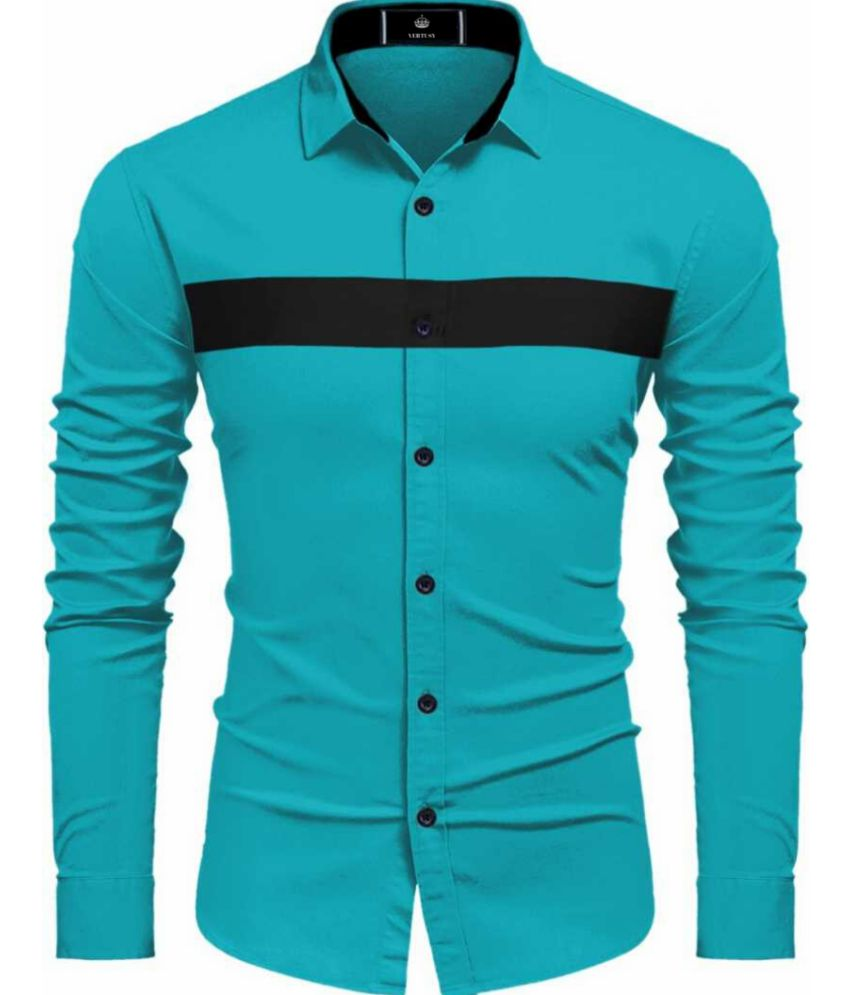     			VERTUSY - Cotton Blend Regular Fit Turquoise Men's Casual Shirt ( Pack of 1 )