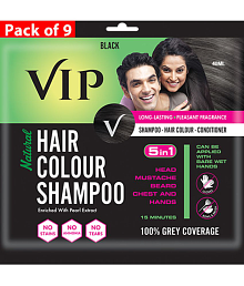 VIP Hair Colour Shampoo - Black Natural Permanent Hair Color 9