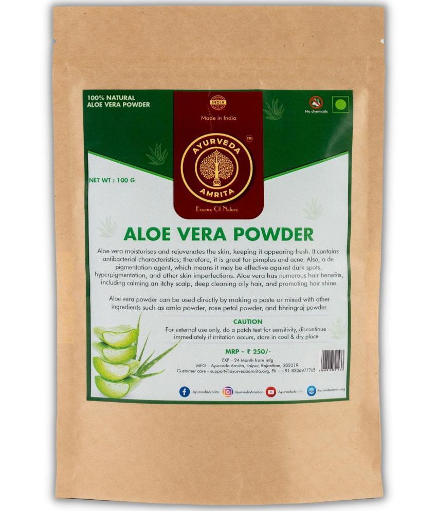 Ayurveda Amrita Pure, Natural & Organic Aloe Vera Powder for Hair & Skin100 Gram