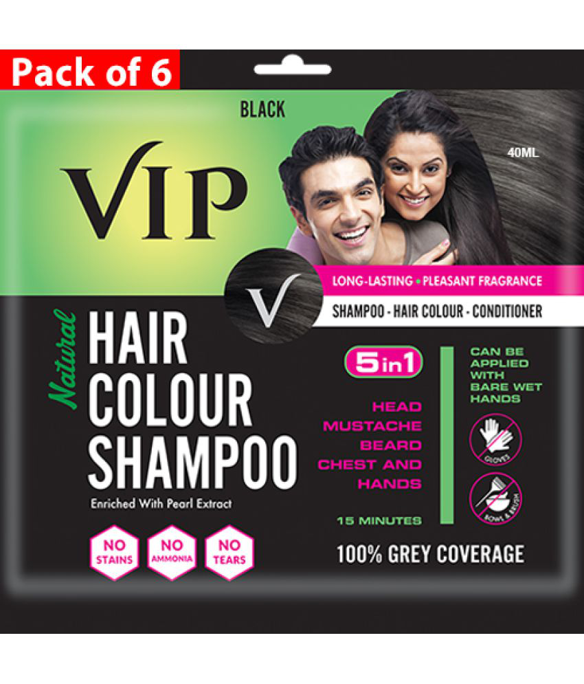     			VIP Hair Colour Shampoo Natural Permanent Hair Color 120 mL Black