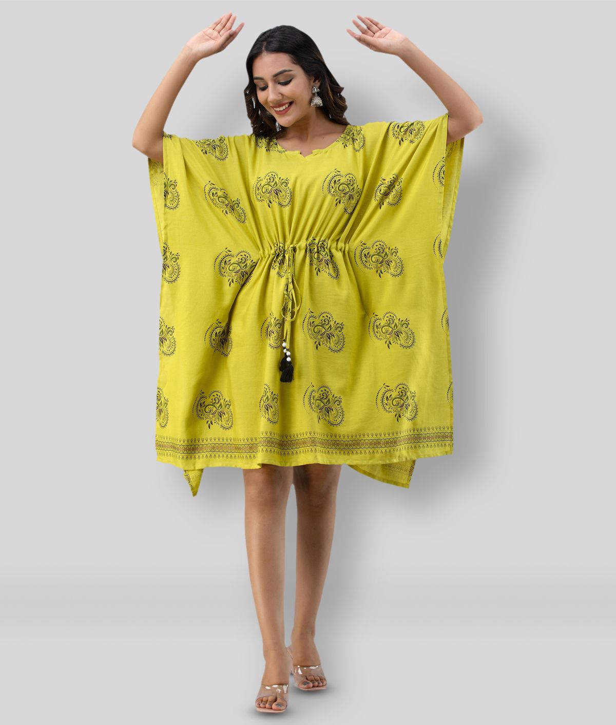 Misskurti Yellow Cotton Women's Kaftan ( Pack of 1 ) Buy Misskurti