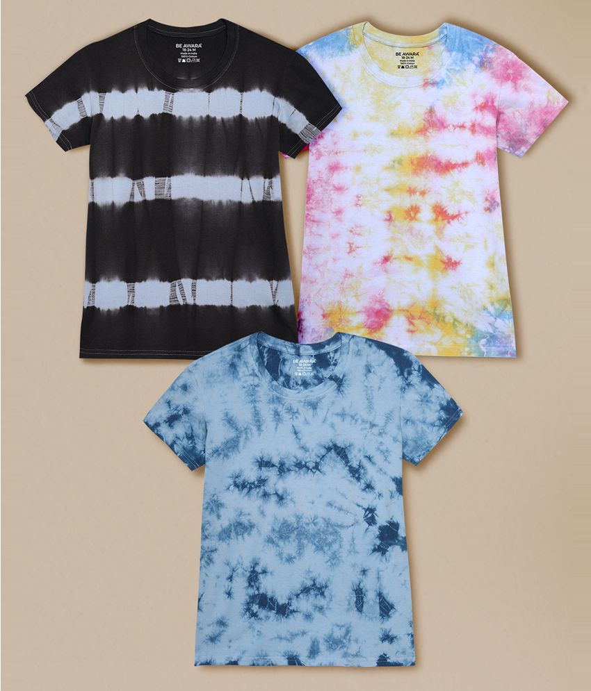 Be Awara - Multicolor 100% Cotton Regular Fit Boys T-Shirt ( Pack of 3 )