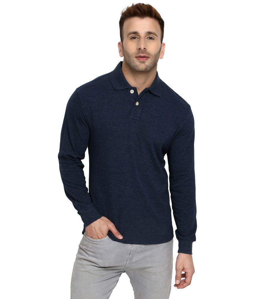     			Chkokko - Blue Cotton Blend Regular Fit Men's Polo T Shirt ( Pack of 1 )
