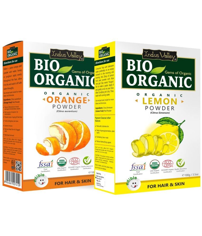     			Indus Valley Bio Organic Lemon Peel & Orange Peel Powder Combo-Set of 2 (200 g)