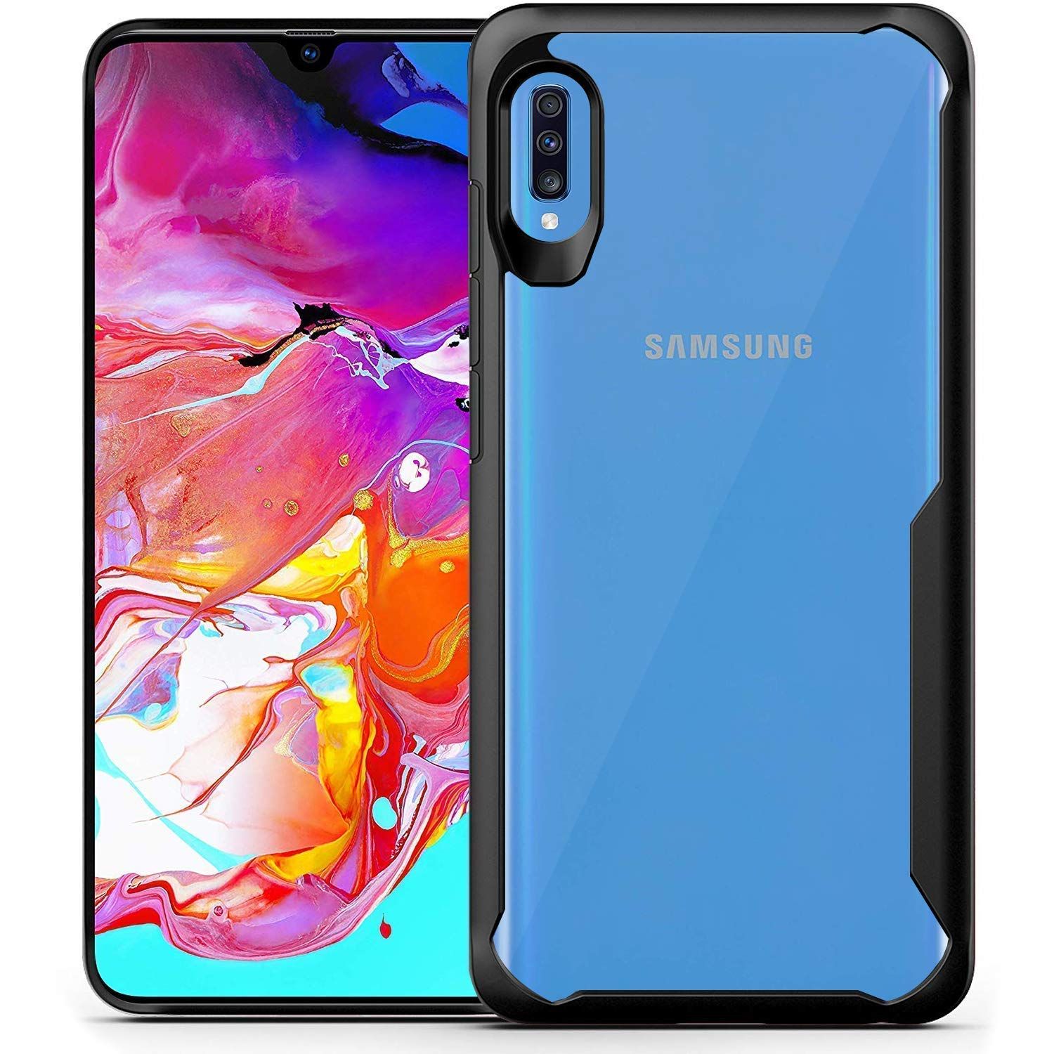     			Kosher Traders - Black Bumper Cases Compatible For Samsung Galaxy A30S ( Pack of 1 )