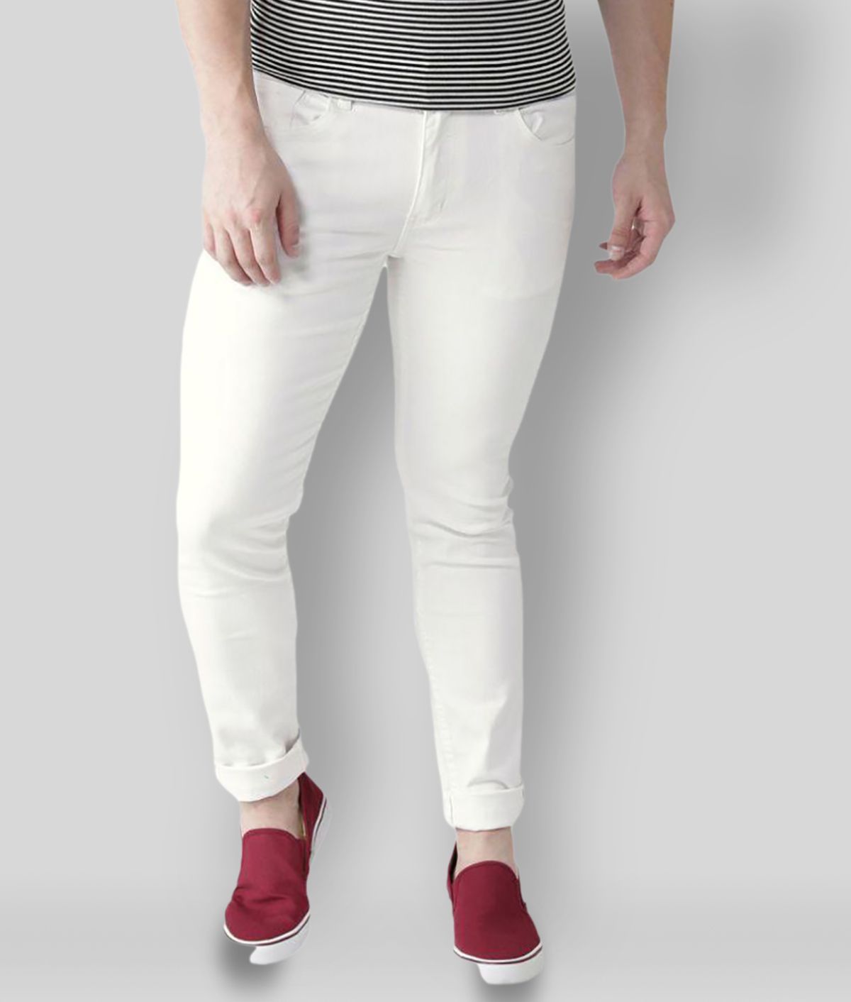     			Lawson - White Cotton Blend Slim Men's Jeans ( Pack of 1 )