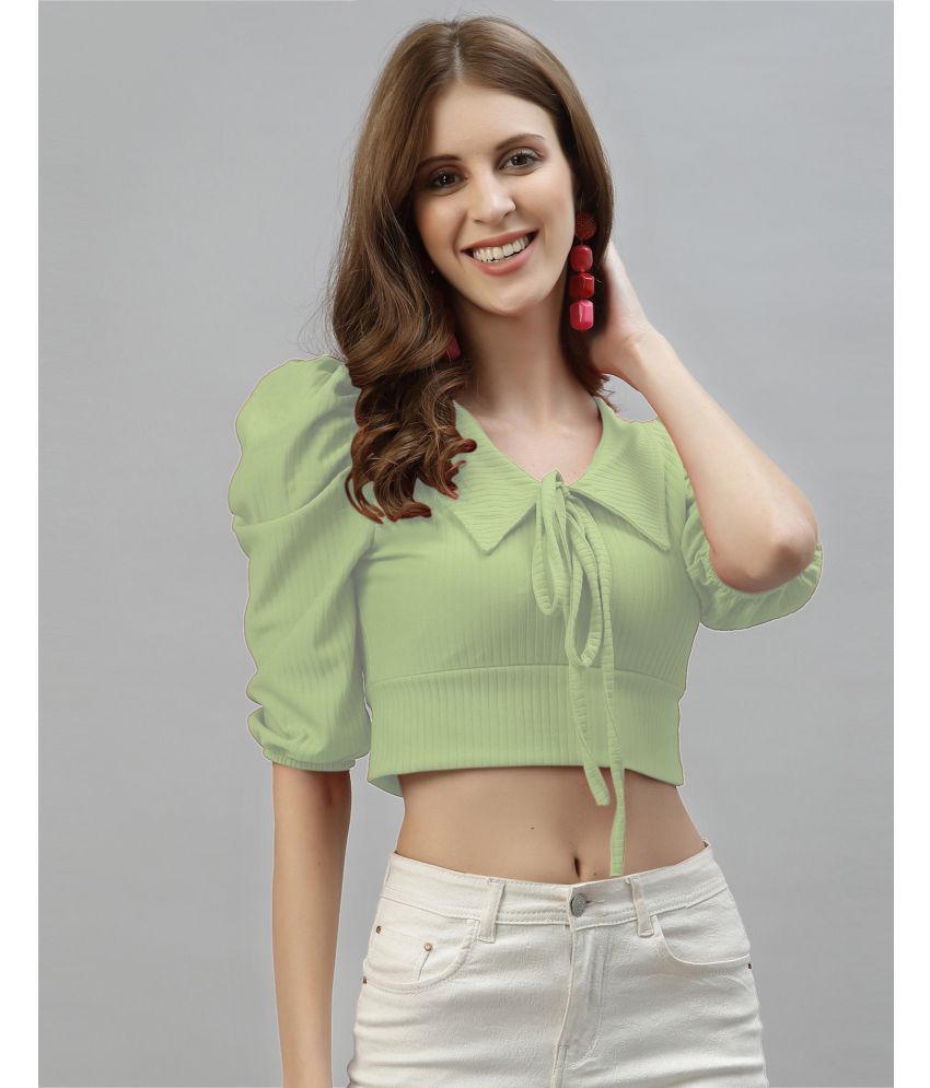     			Selvia Green Polyester Women's Crop Top ( Pack of 1 )