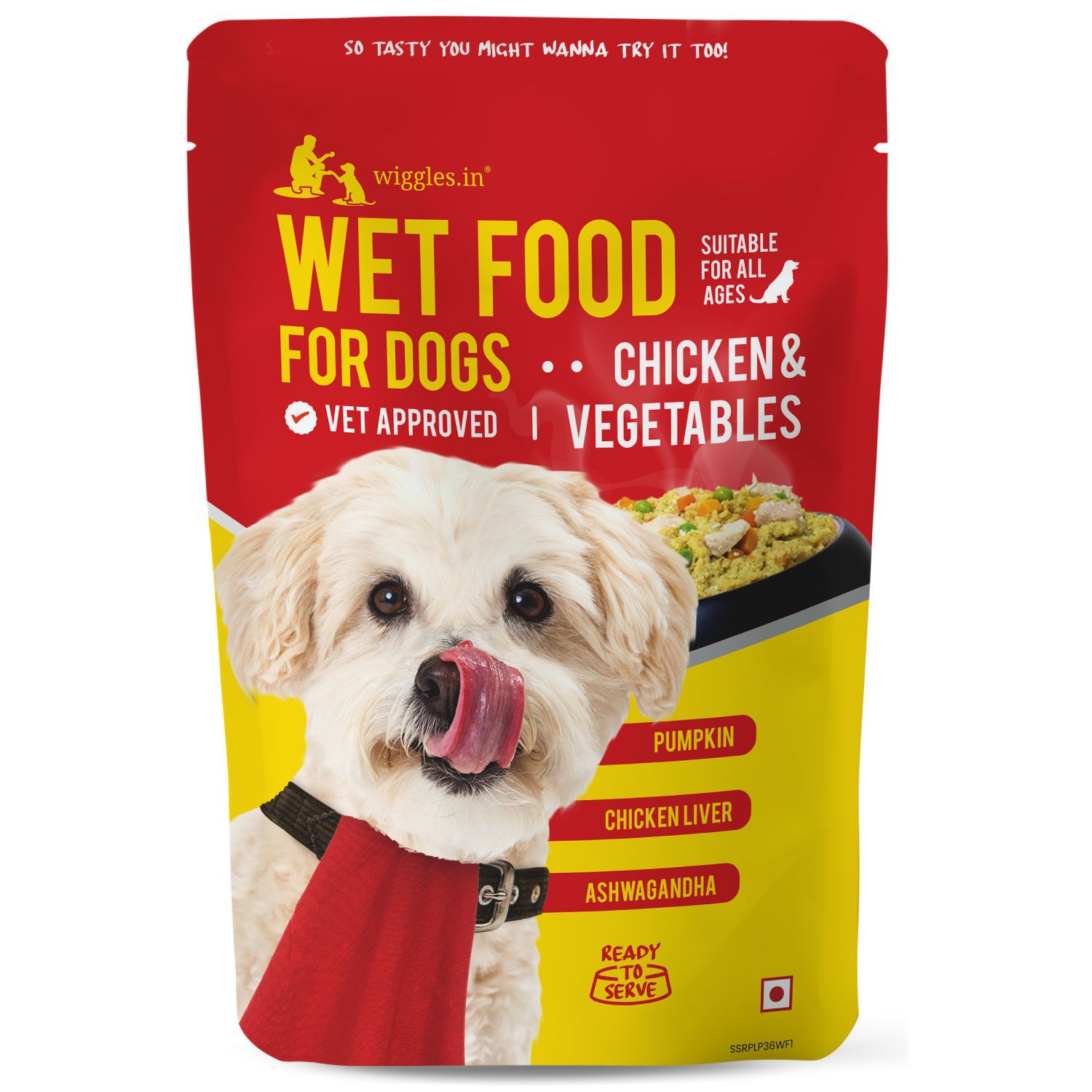     			Wiggles Wet Dog Food, 3.6 kg - Chicken Vegetable Gravy Puppy Adult Senior Pets (Pack of 24)