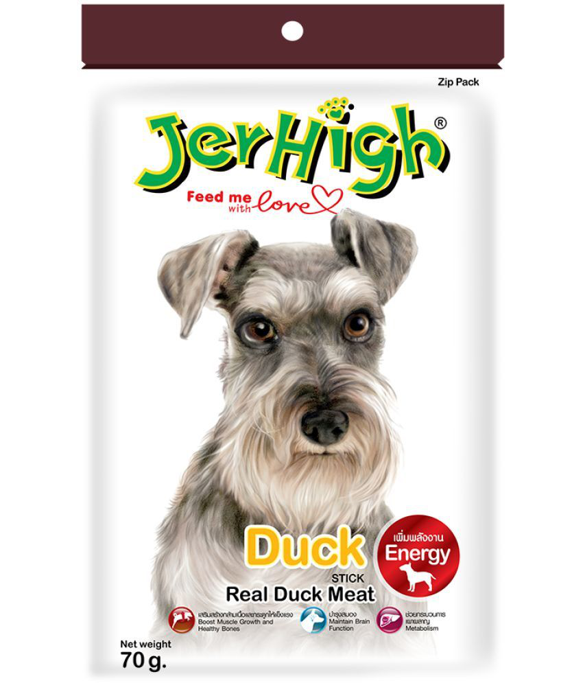     			Jerhigh Chicken Dog Treats, Human Grade High Protein Chicken, Fully Digestible Healthy Snack & Training Treat, Free from by-Products & Gluten, Duck 70gm (3 X 70g)