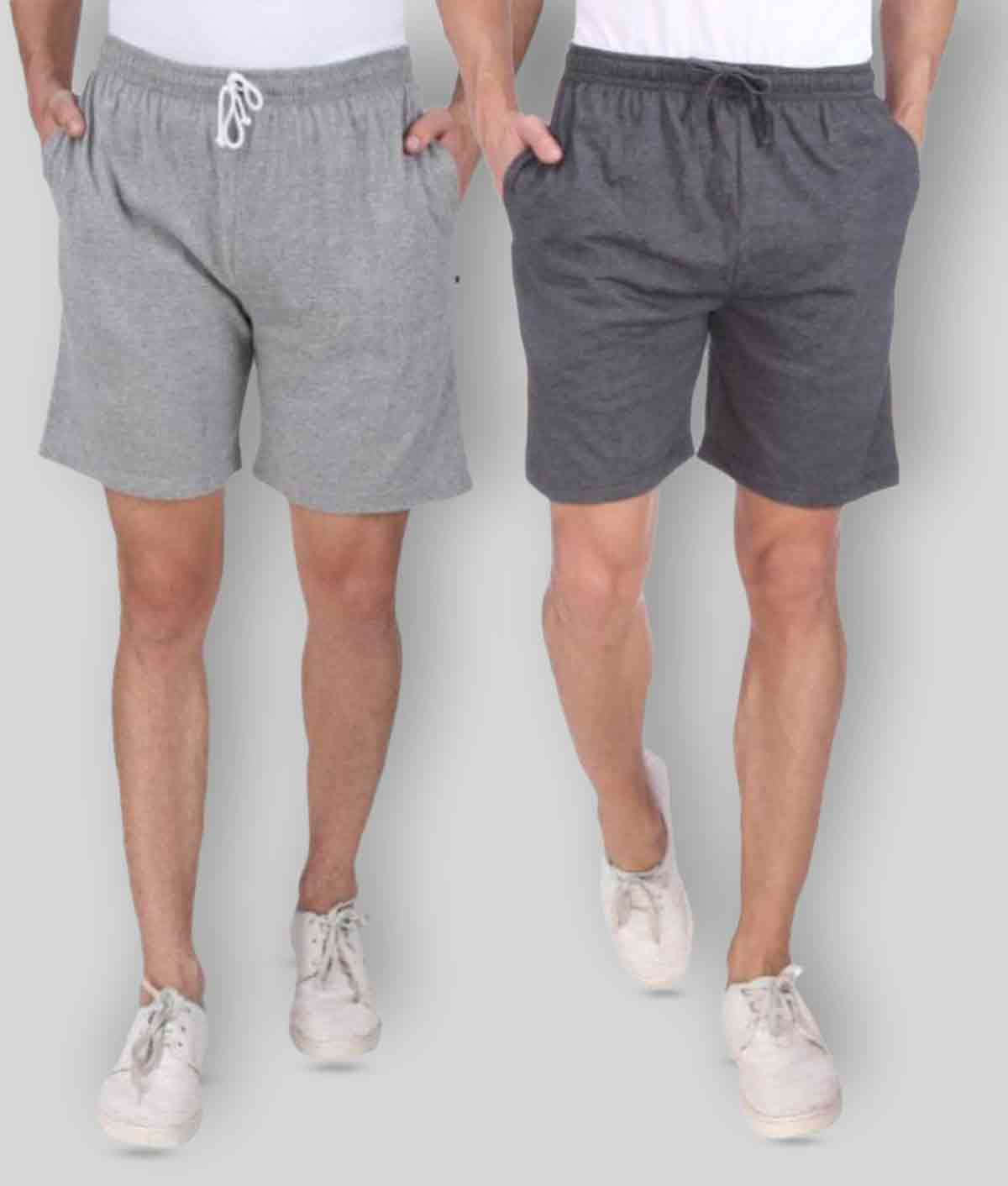     			Neo Garments - Grey 100% Cotton Men's Shorts ( Pack of 2 )