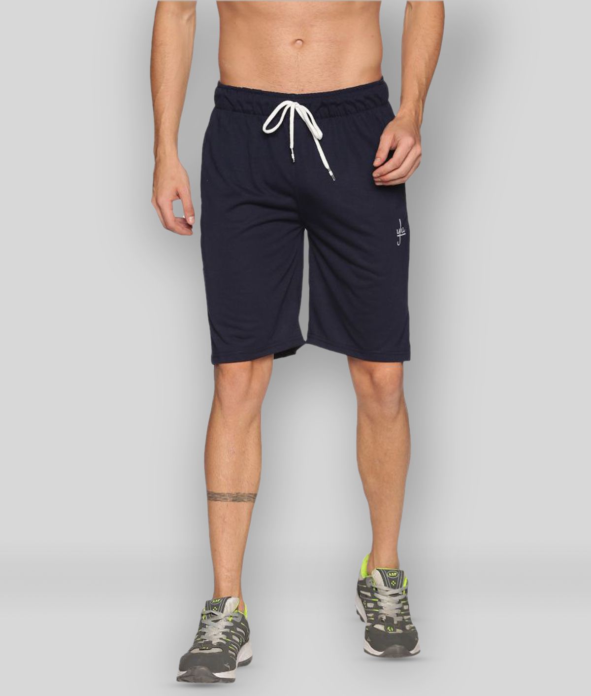     			YHA -  Navy Blue Polyester Men's Shorts ( Pack of 1 )
