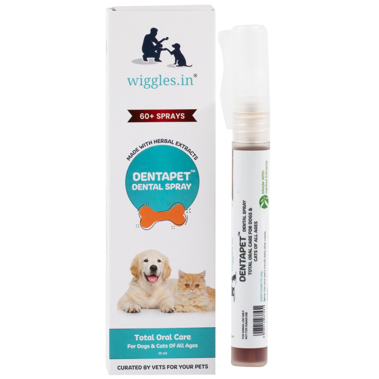 DentaPet Dog Mouth Freshner Spray, 10ml - Dental Care Cat Teeth Cleaning Spray - Bad Breath Mint Plaque Off Tartar Remover Spray (Pack of 1)