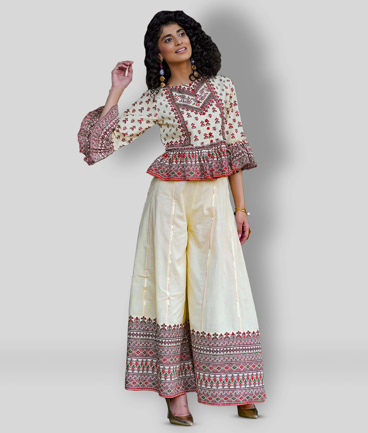 Buy Juniper - Cream Frock Style Cotton 