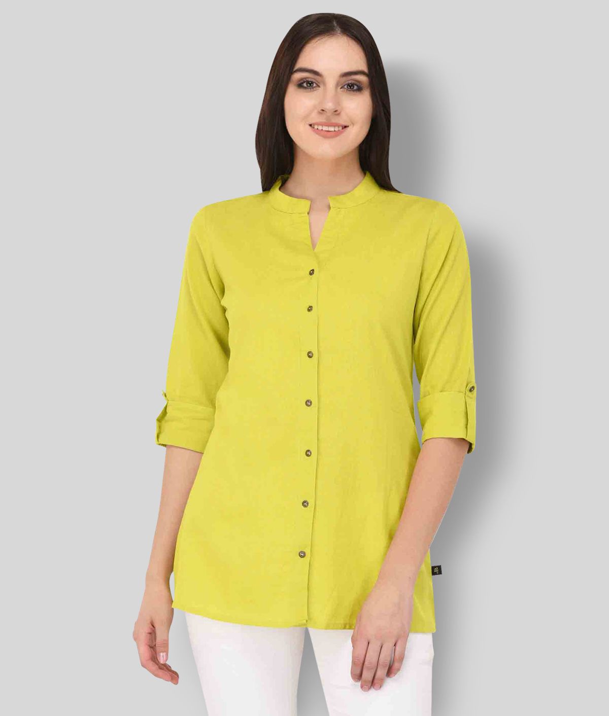     			Pistaa - Green Cotton Blend Women's Straight Kurti