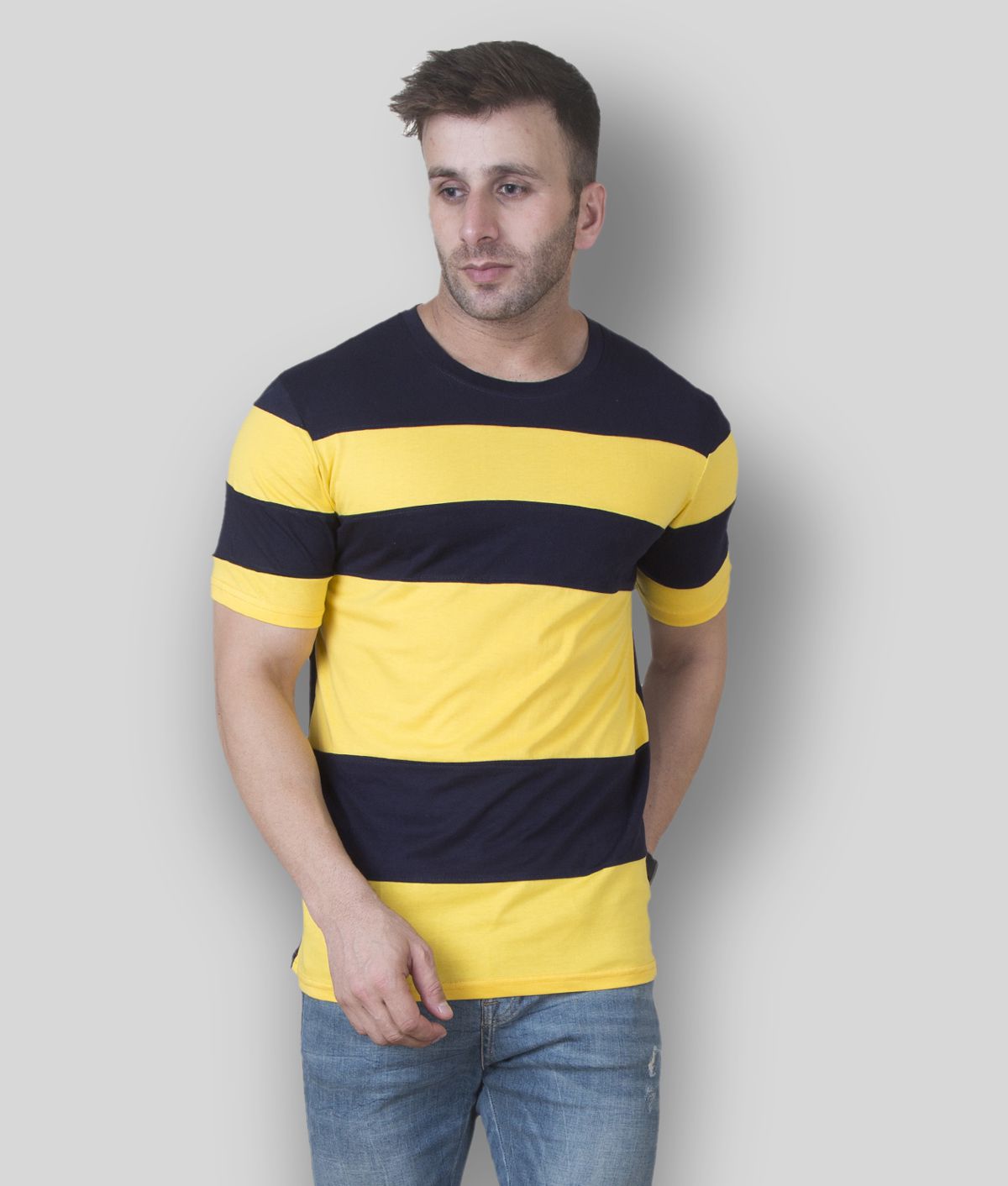     			Veirdo - Navy Blue Cotton Regular Fit Men's T-Shirt ( Pack of 1 )
