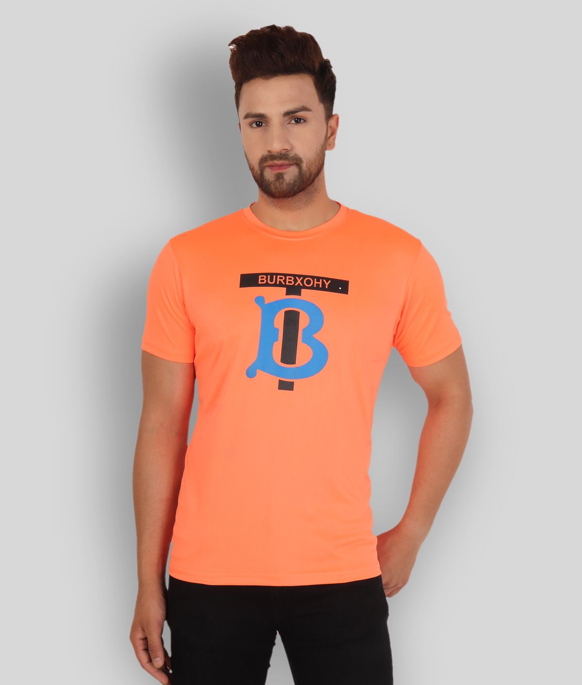     			xohy - Orange Cotton Blend Regular Fit Men's T-Shirt ( Pack of 1 )