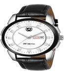 Om Collection - Black Leather Analog Men's Watch