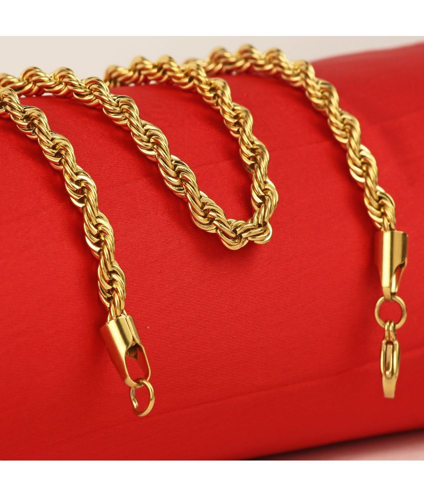     			FASHION FRILL Gold Plated Stainless Steel Chain ( Pack of 1 )