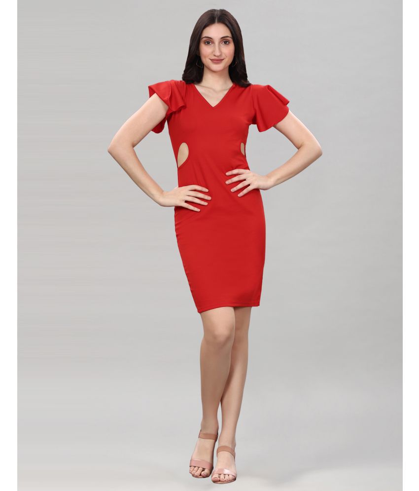     			Selvia - Red Lycra Women's Bodycon Dress ( Pack of 1 )