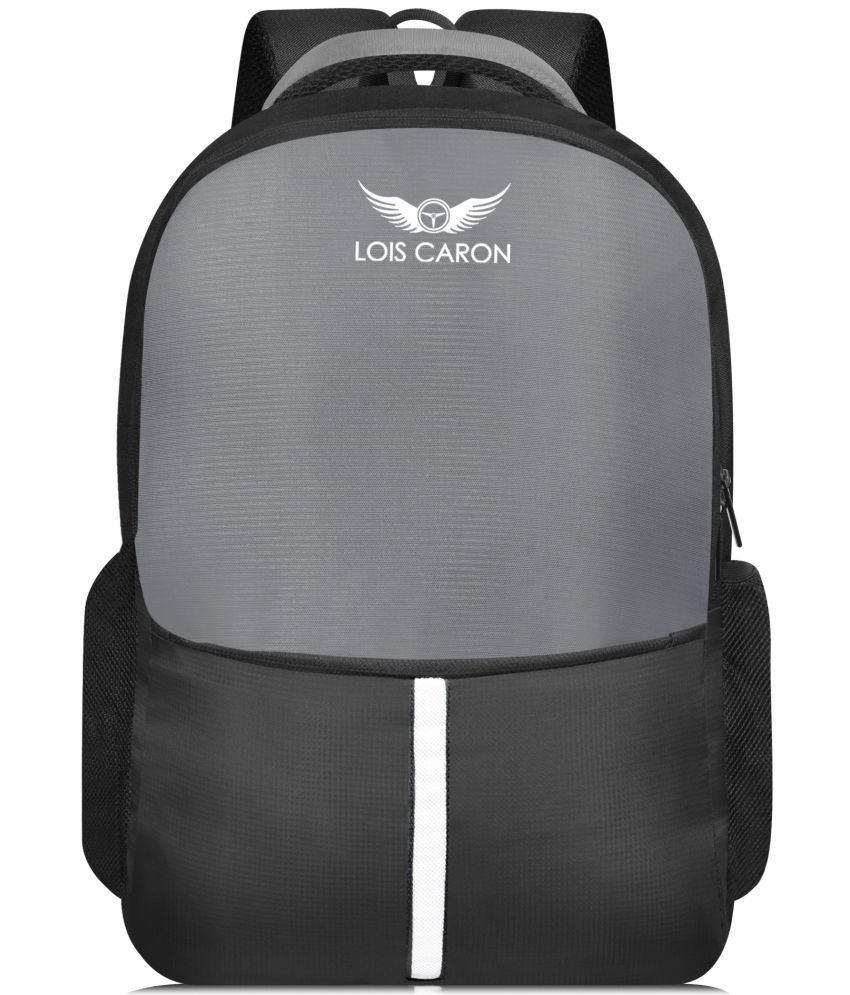     			Lois Caron - Grey Polyester Backpack ( 30 Ltrs )