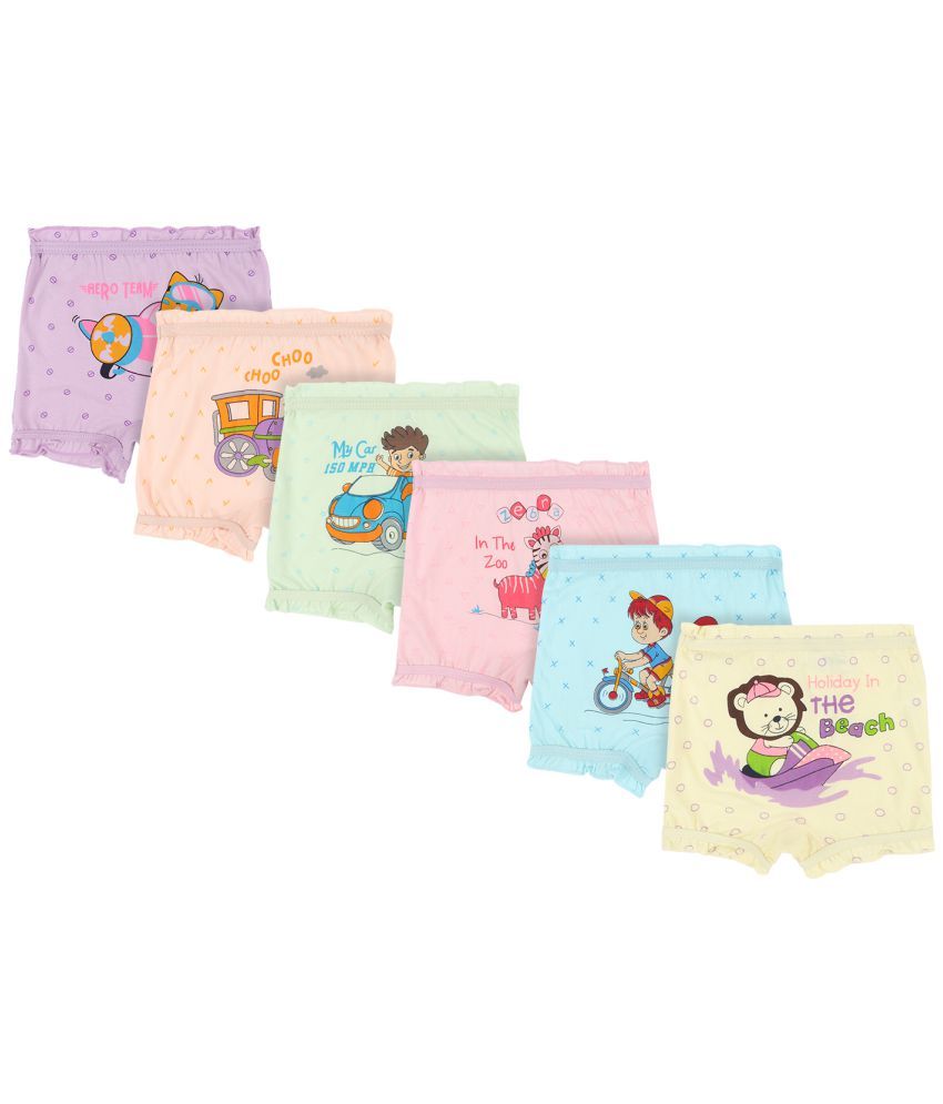     			Bodycare girls Printed Assorted Bloomer Pack Of 6