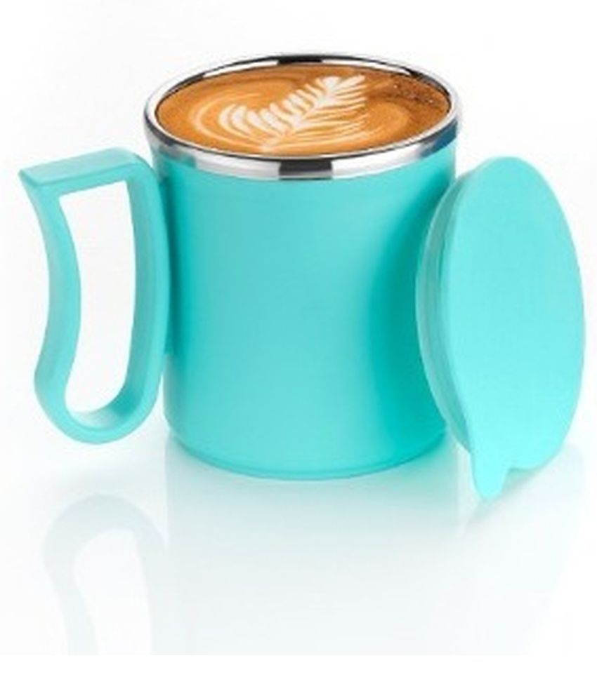 OFFYX - Light Blue Steel Coffee Mug ( Pack of 1 )