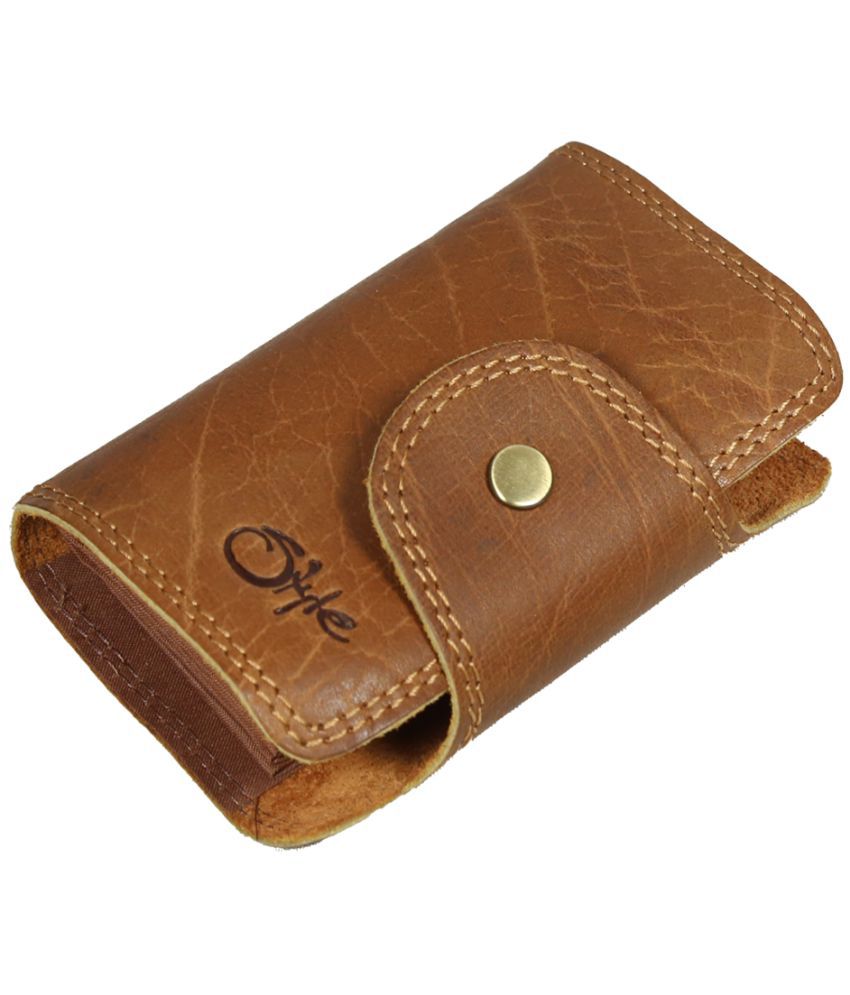     			Style 98 Tan Pure Leather Card Holder Wallet