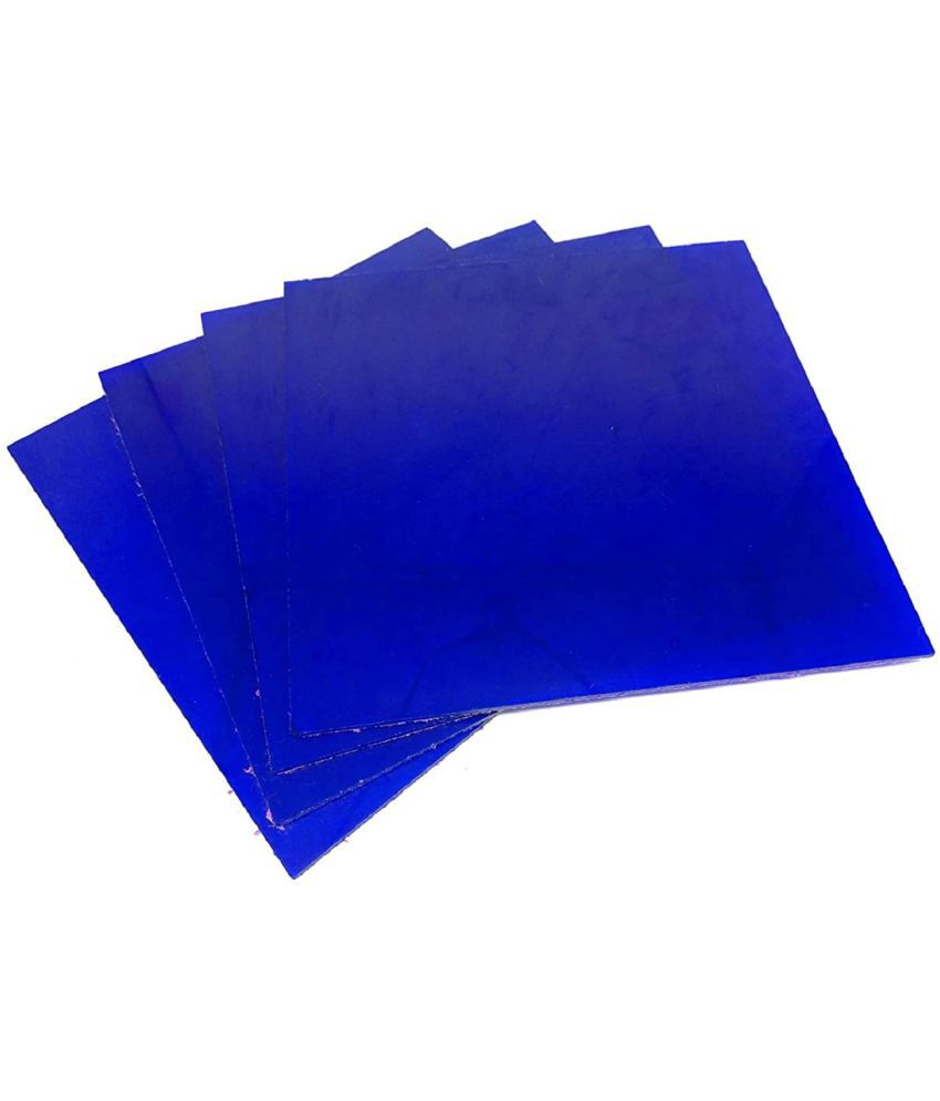     			PRANSUNITA Colored Acrylic Glass Sheet – 10 x 10 cm (Thickness 3 mm) Used in Glass Painting, Architecture & School Models, DIY Craft – Pack of 4 pcs – Color –Blue