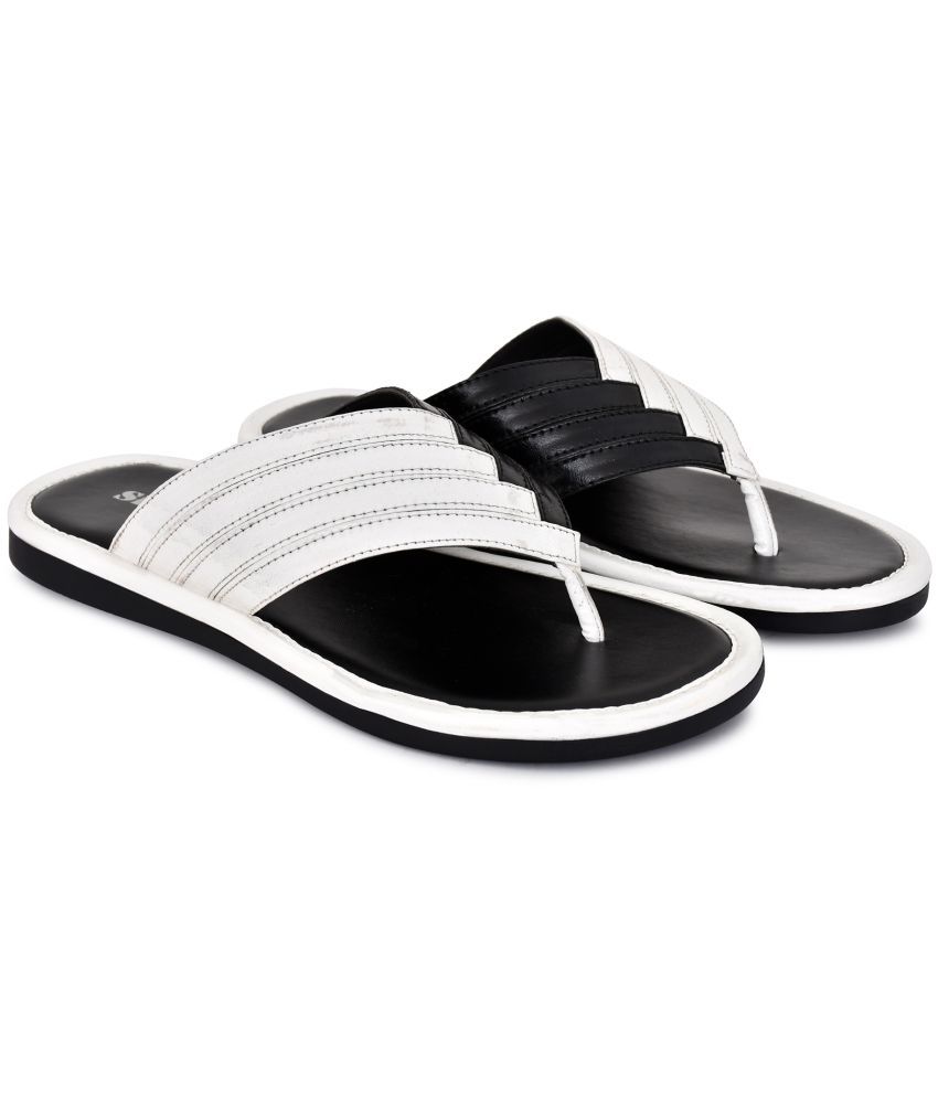     			SHUAN - White Men's Flip Flops