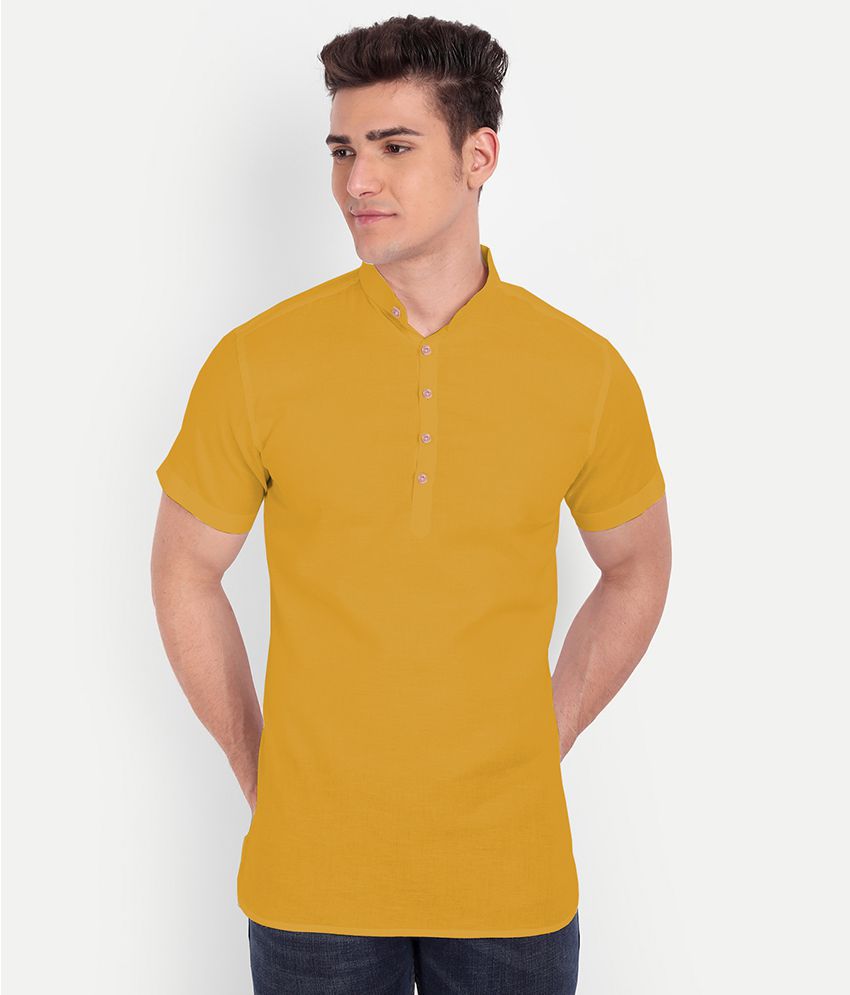     			Vida Loca - Yellow Cotton Slim Fit Men's Casual Shirt ( Pack of 1 )