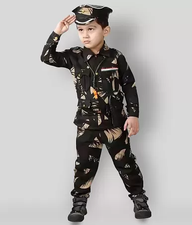Army Dress For Kids Indian Military Soldier Fancy Dress Costume Polyester  Fabric – RentMyCostume