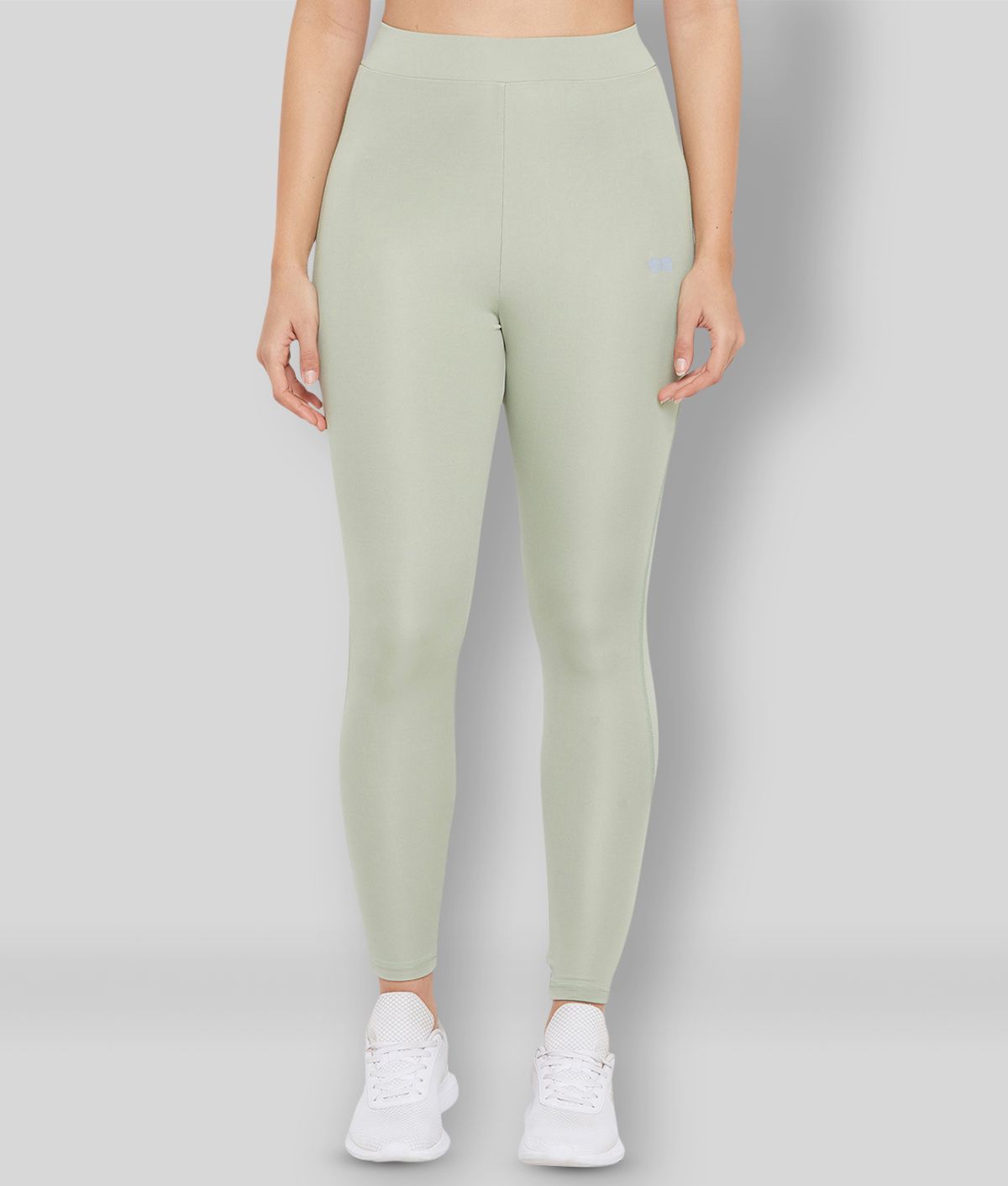     			Clovia Green Polyester Solid Tights - Single