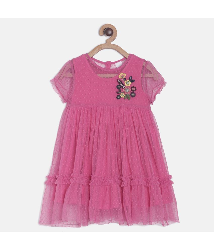     			MINI KLUB Pack of 1 Baby Girls Polyester Dress ( Pink )