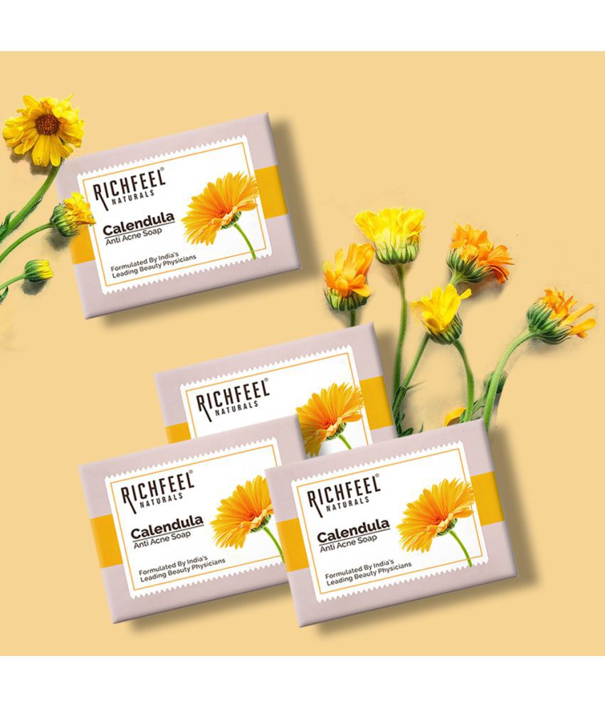     			Richfeel Calendula Anti Acne Soap 75 G Buy 3 Get 1 Free Combo | Removes Tan| Skin Brightening| Reduces Marks & Blemishes