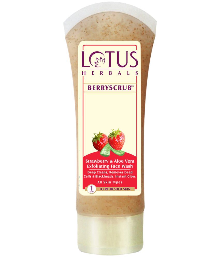     			Lotus Herbals Berryscrub Strawberry & Aloe Vera Exfoliating Face Wash, Blackhead Removal, 120g