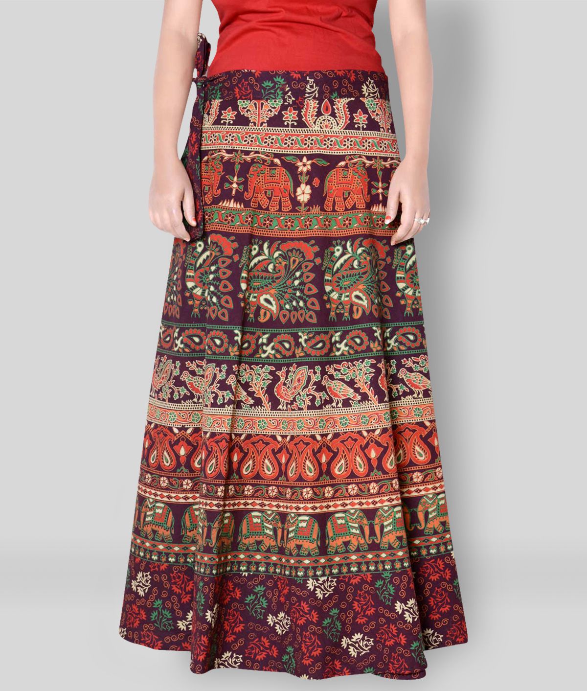 Rajvila - Brown Cotton Women's Wrap Skirt ( Pack of 1 )
