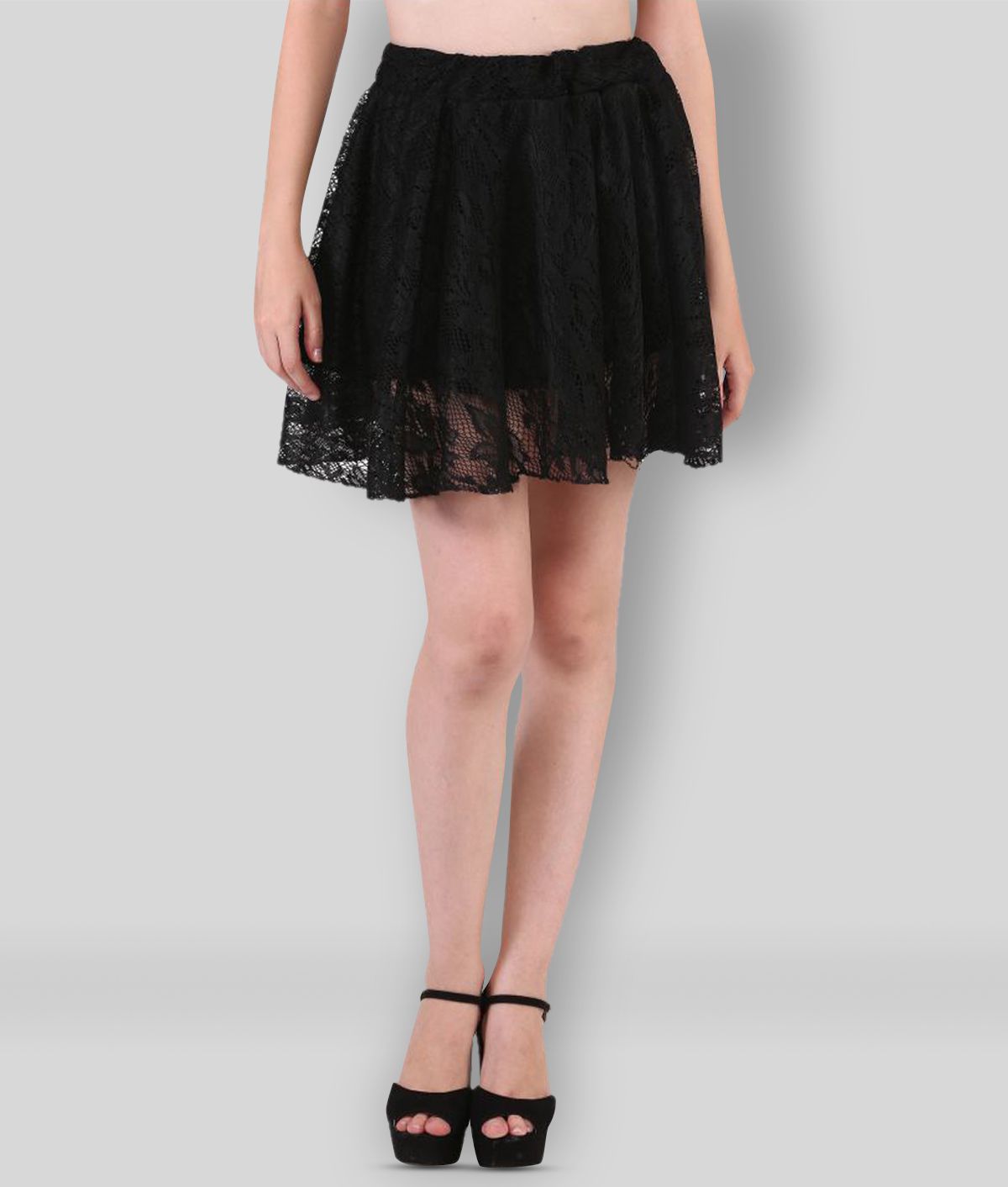     			Triraj - Black Lace Women's A-Line Skirt ( Pack of 1 )