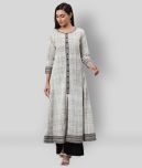 Yash Gallery - Off White Cotton Women's Flared Kurti ( Pack of 1 )