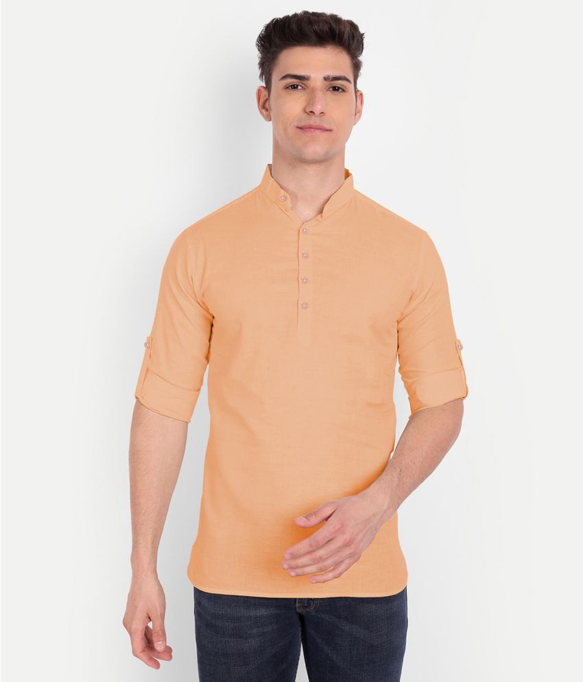     			Vida Loca - Light Orange Linen Slim Fit Men's Casual Shirt ( Pack of 1 )