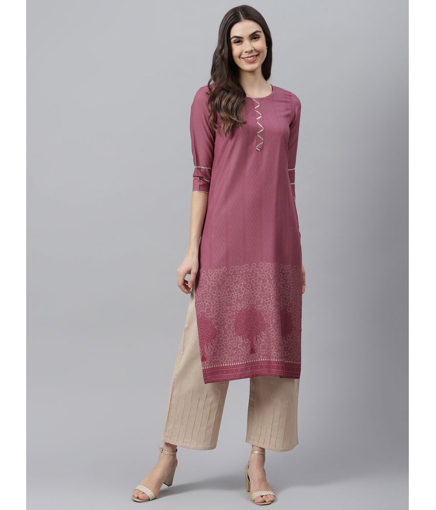     			Stylum - Purple Rayon Women's Straight Kurti ( Pack of 1 )