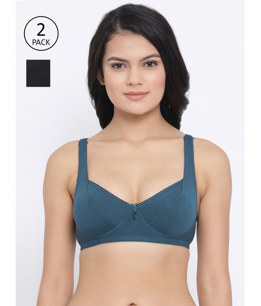     			Clovia - Multicolor Cotton Blend Non Padded Women's Everyday Bra ( Pack of 2 )