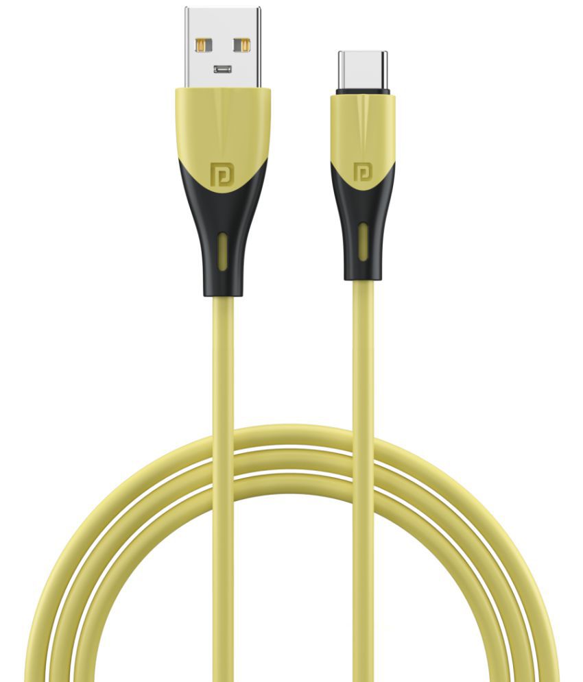     			Portronics Konnect Way Type C Cable:Type C Charge & Sync Cable ,Yellow (POR 1467)