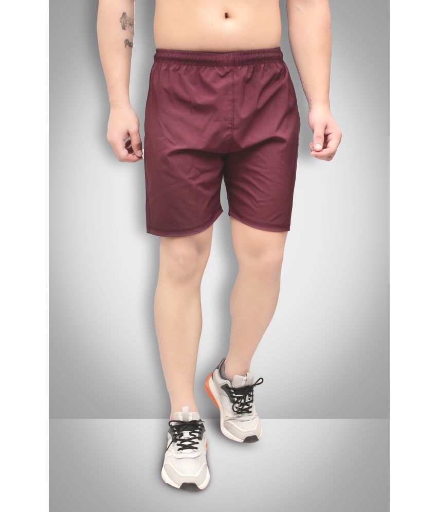     			Forbro - Maroon Polyester Men's Running Shorts ( Pack of 1 )