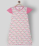 Sinimini 100% Cotton A-line Dress For Girls ( Pack of 1 , Light Pink )