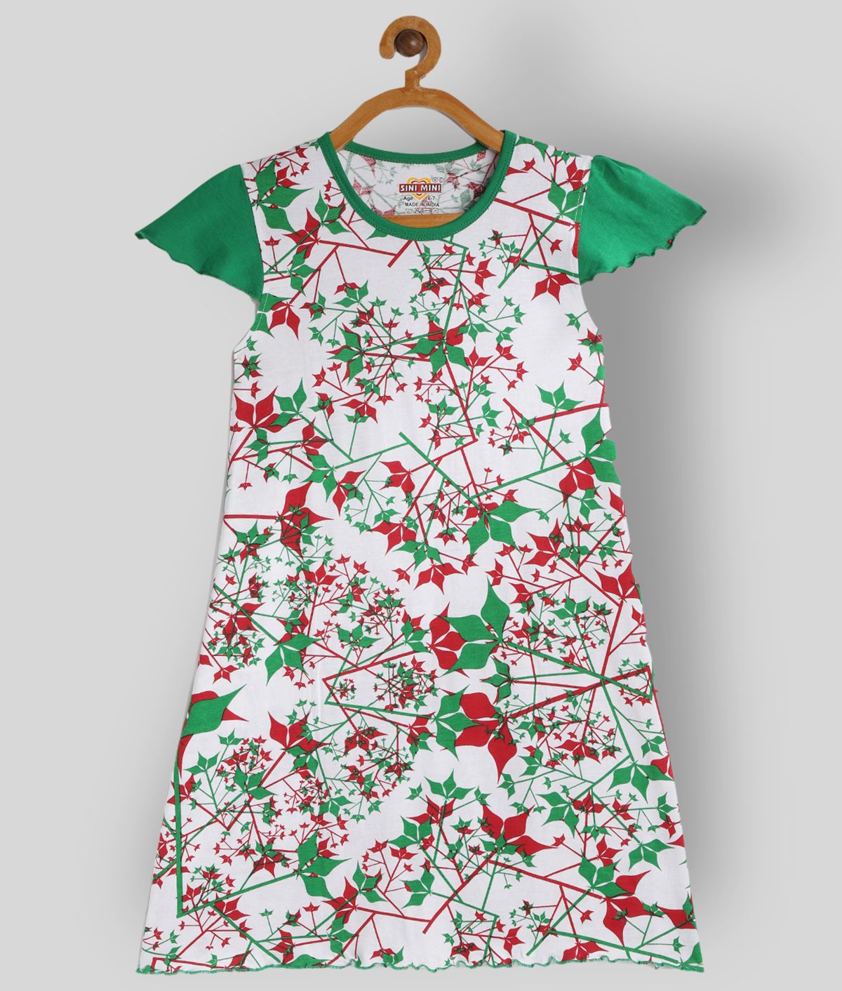     			Sinimini - Green Cotton Girl's A-line Dress ( Pack of 1 )