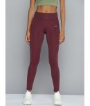 Alcis - Burgundy Polyester Slim Fit Women's Sports Tights ( Pack of 1 )